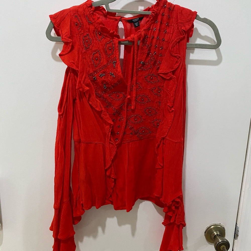 Guess orange top